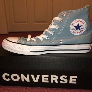 Light Dusty Blue High Top Converse, Unworn